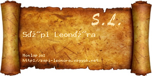 Sápi Leonóra névjegykártya